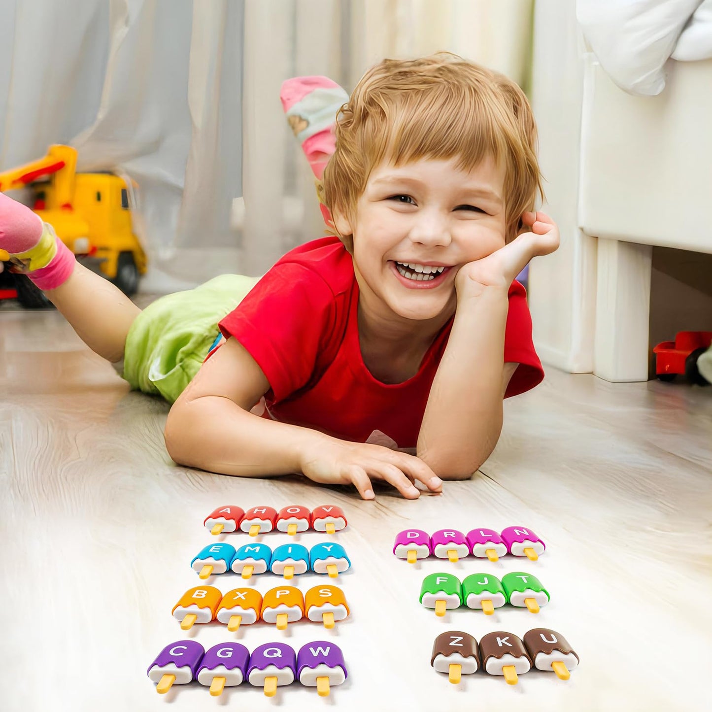 Odoorgames 52 Pcs ABC Alphabet Popsicles - Alphabet Learning Toys, Preschool Educational Toys for Classroom - Fun and Engaging A