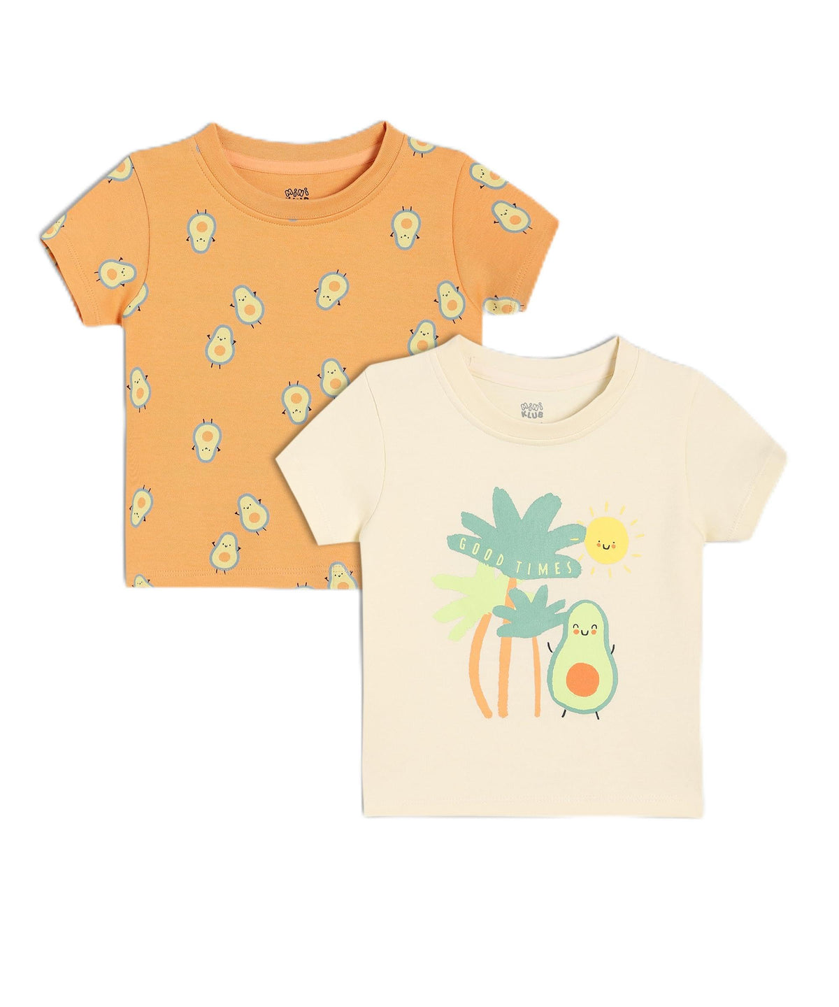 Miniklub Cotton Pack Of 2 Half Sleeve Cartoon Printed Tees (03M)