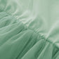 Lyxiof Girls Tutu Dress Casual Tulle Summer Solid Color Ruffle Sleeve Dress Green 130Cm