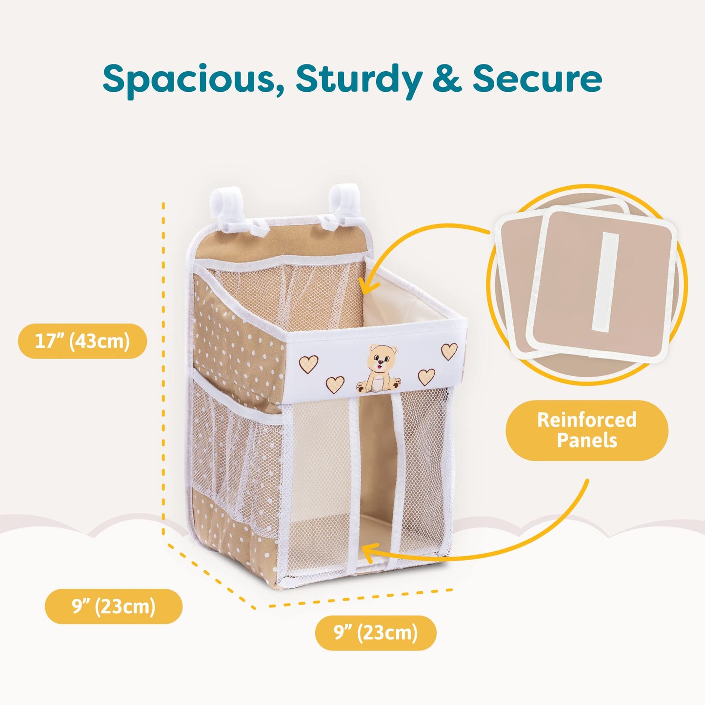 Cradle Star Hanging Diaper Caddy - Baby Shower Gifts Diaper Organizer For Changing Table - Hold 50+ Diapers - Nursery Baby Essen