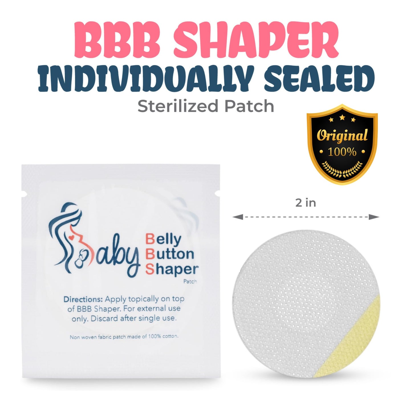 Baby Belly Button Patches 30 Pieces - Cotton Patches Baby Essentials Must Haves - Baby Belly Navel Patches - Newborn Care Belly