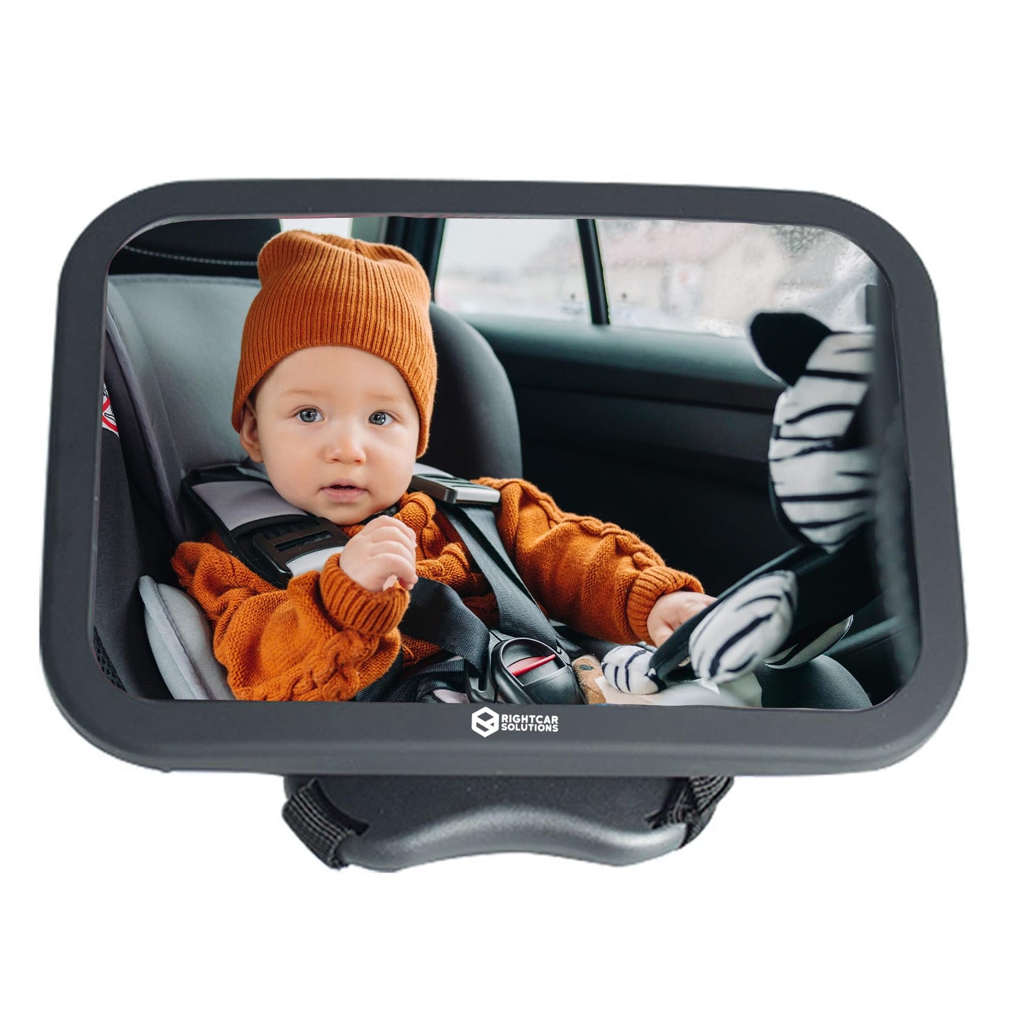 Rightcar Solutions Baby Car Mirror For Infant | Rear Facing Car Seat Mirror For Infant & Newborn | Shatterproof, Wide Crystal Cl