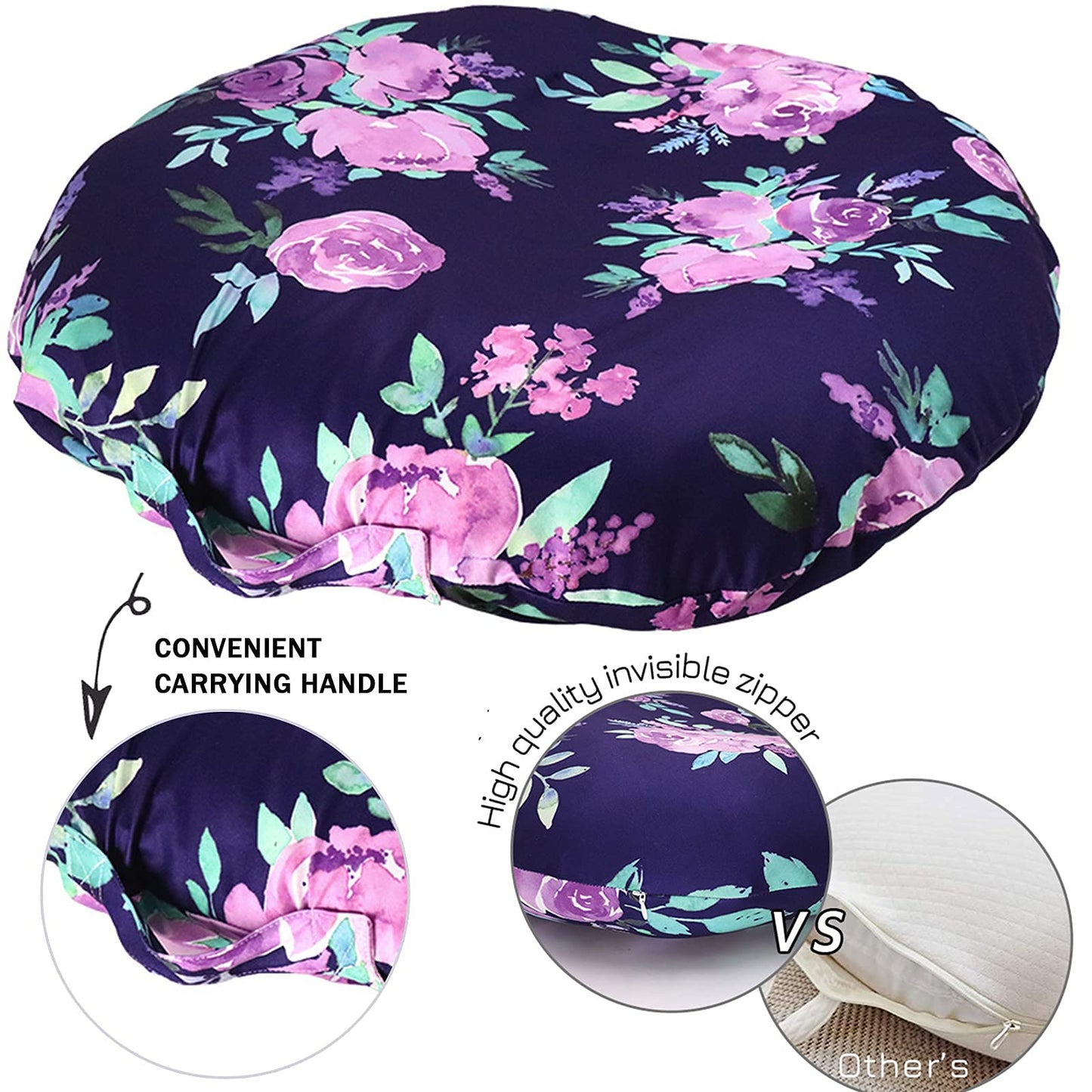 Tanofar Flower Newborn Lounger Cover, Lounger Cover Purple, Lounger Cover Girl, Reusable Lounger Removable Slipcover For Newborn