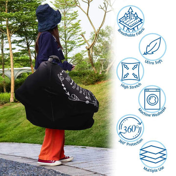 Car Seat Covers For Babies, No Touching Sign Car Seat Canopy, Infant Stroller Covers For Newborn Girl Boy, Multiuse Nursing Cove