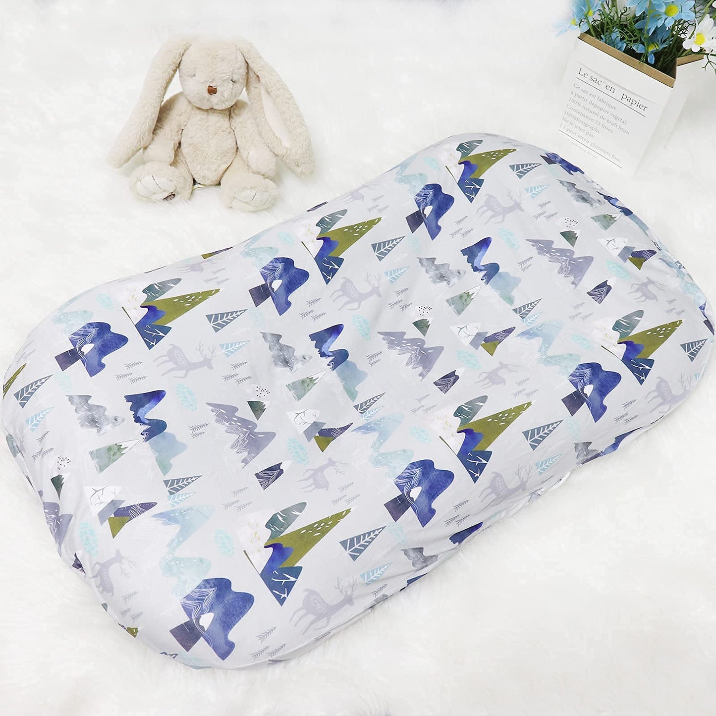 Swesen Baby Lounger Cover, Removable Infant Lounger Slipcover For Boys Girls, Ultra Soft Cover For Newborn Lounger, Snug Fitting