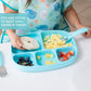 Bumkins Toddler And Baby Suction Plate, Silicone Divided Grip Dish And Lid, Large 5-Section Tray For Kids, Essentials In Childre