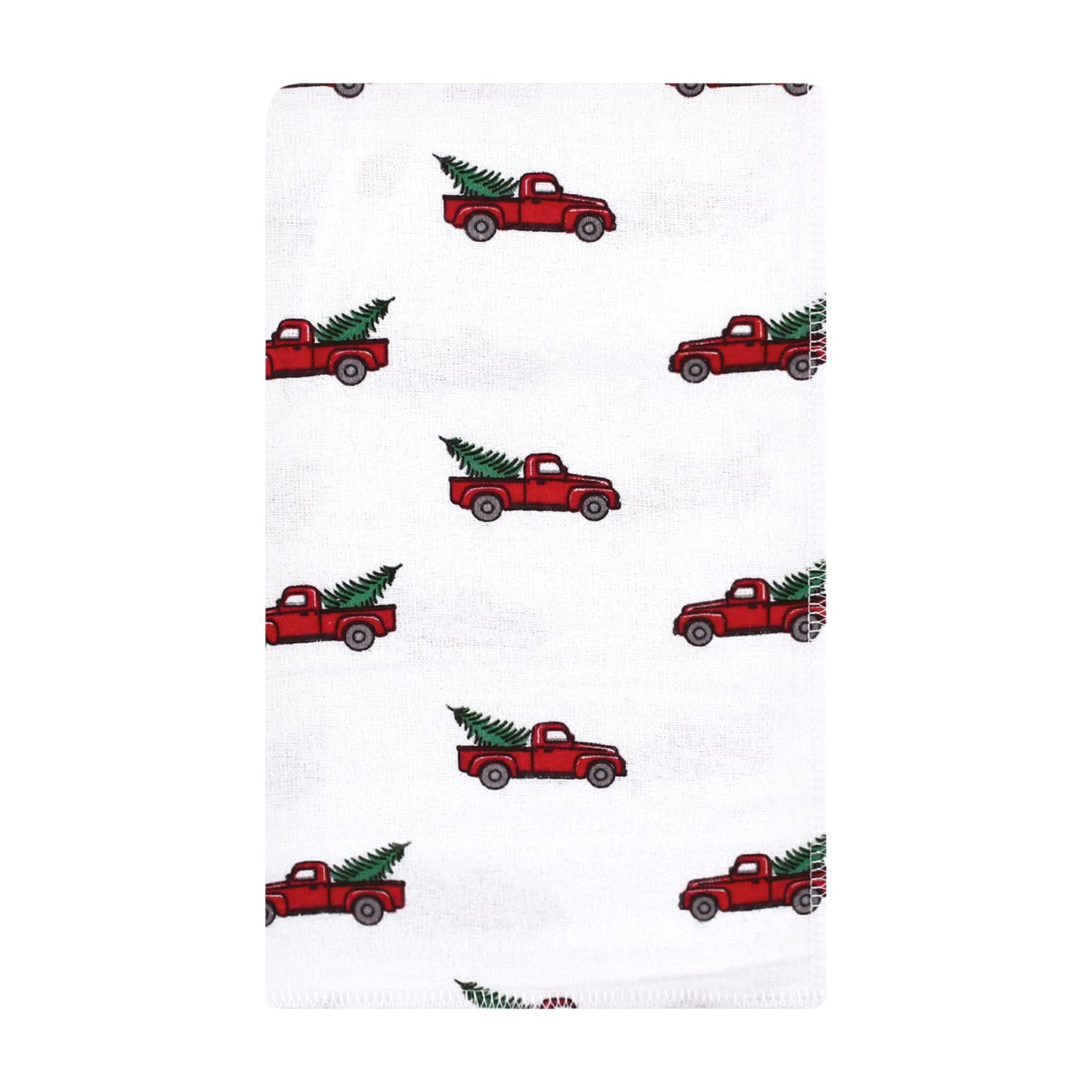 Hudson Baby Unisex Baby Cotton Flannel Burp Cloths, Christmas Tree Truck, One Size