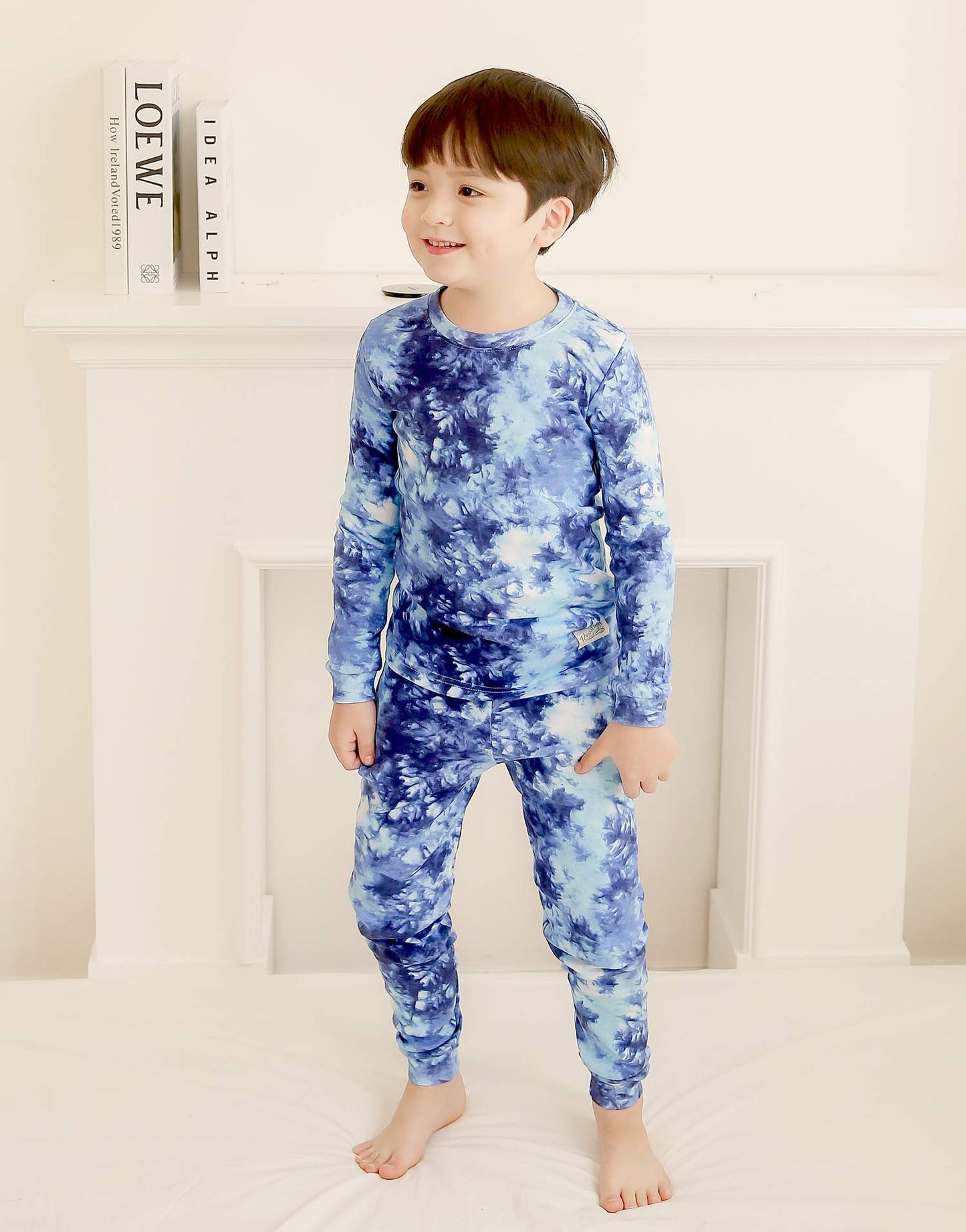 Vaenait Baby Kids Boys Girls Sleepwear Pajamas 2Pcs Set Tiedye-Navy-242 S