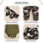 Aalizzwell Toddler Baby Girls Clothes Ribbed Romper Bodysuit Army Green Pants Set Fall Winter Outfits Camo Camouflage, 12-18 Mon