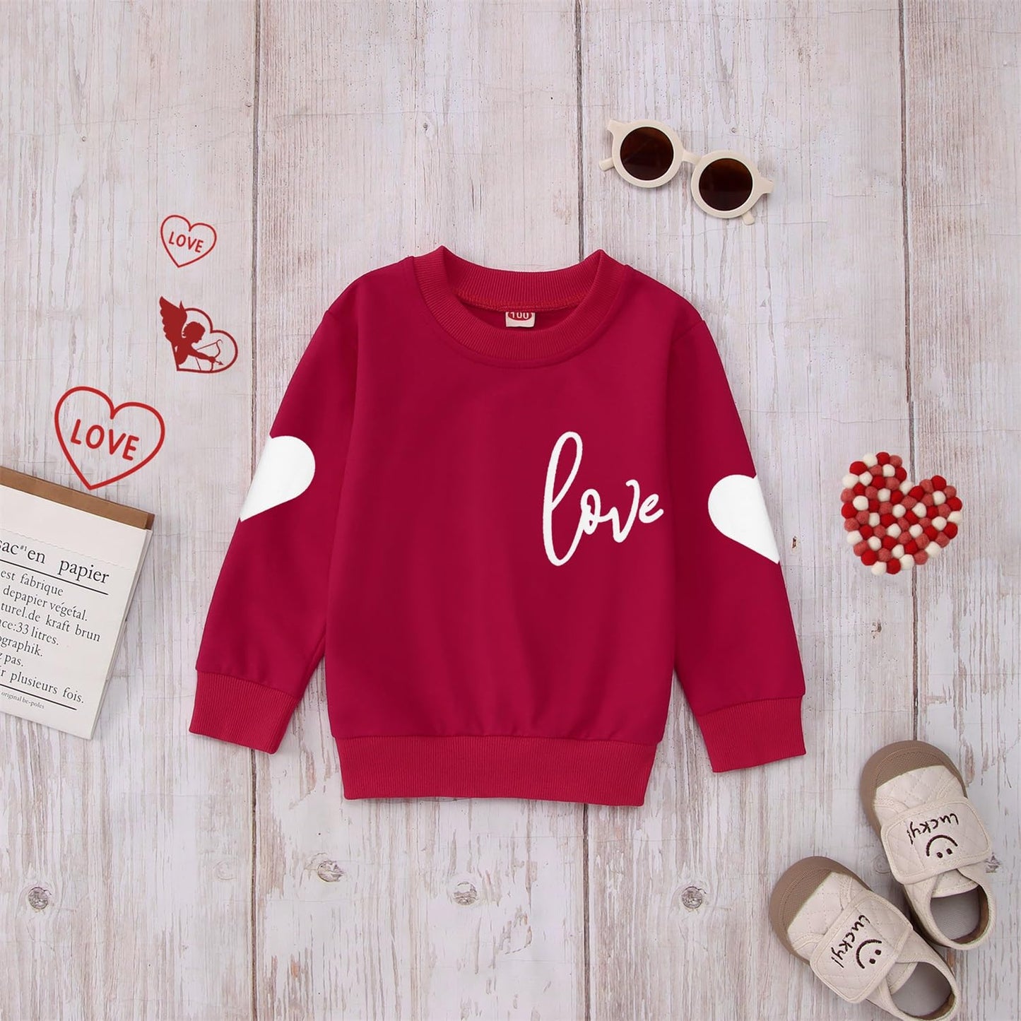 Modntoga Mommy And Me Valentine'S Day Crewneck Sweatshirt Love Heart Graphic Tops Long Sleeve Pullover Family Matching Outfit (R