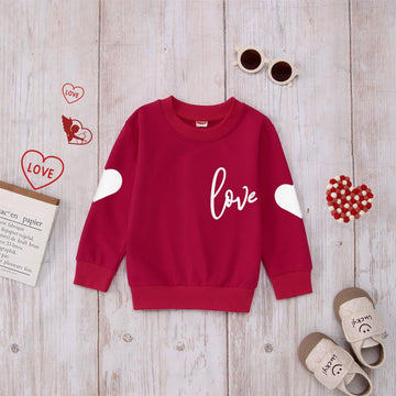 Modntoga Mommy And Me Valentine'S Day Crewneck Sweatshirt Love Heart Graphic Tops Long Sleeve Pullover Family Matching Outfit (R