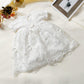Baby Girls Lace Dress Christening Baptism Gowns Outfit With Bonnet For Party Wedding Off-White