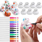 Jerify 12 Pcs 2 Inch White Blank Rubber Ducks Creative Rubber Ducks with Pens of 12 Colors for Pool Bathtub Float Cute Easter DI