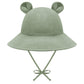 Baby Hats 0-6 Months Baby Boy Sun Hat Bear Ears Infant Sun Hat Beach Infant Hats For Girls Cute Infant Bucket Hat Green