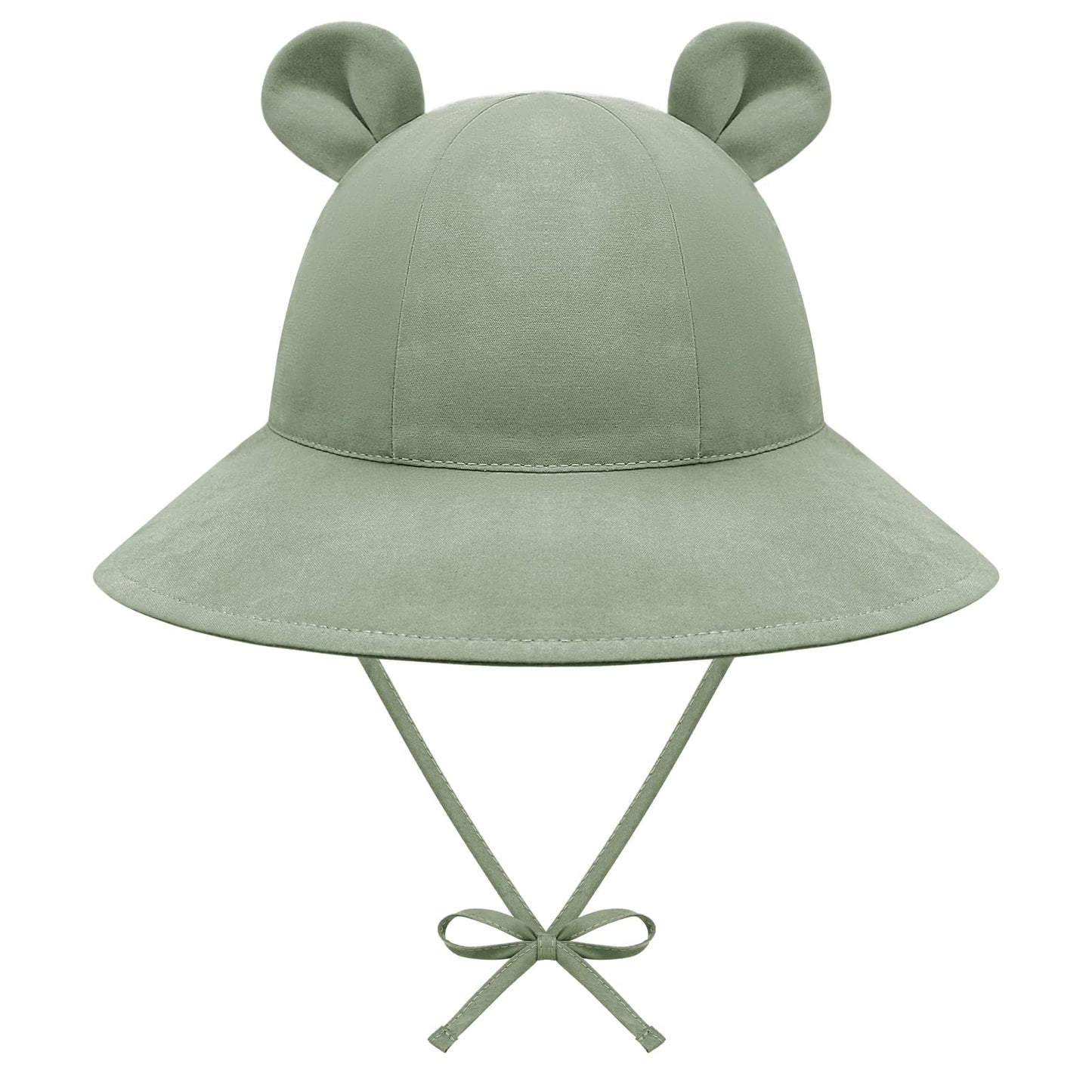 Baby Hats 0-6 Months Baby Boy Sun Hat Bear Ears Infant Sun Hat Beach Infant Hats For Girls Cute Infant Bucket Hat Green