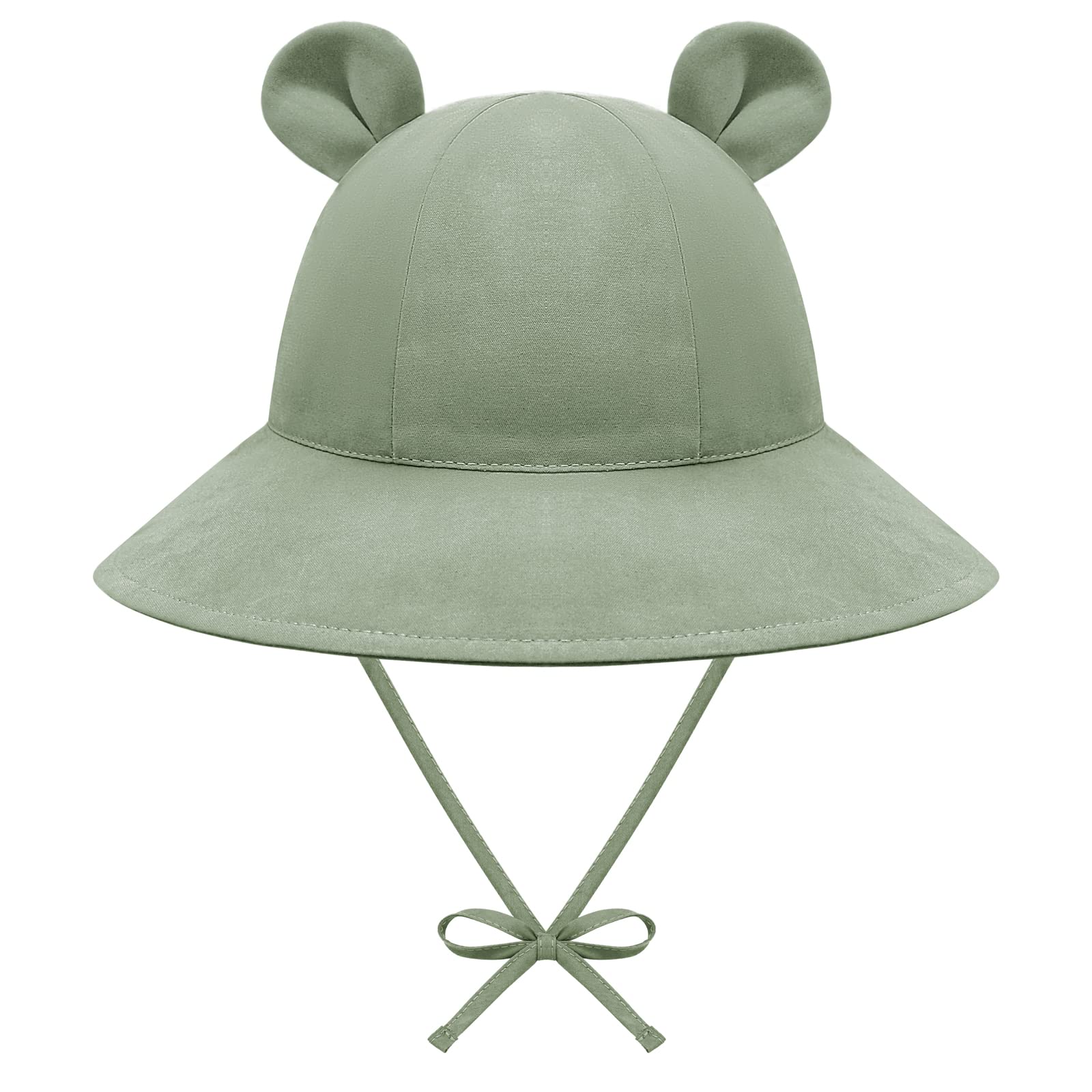 Baby Hats 0-6 Months Baby Boy Sun Hat Bear Ears Infant Sun Hat Beach Infant Hats For Girls Cute Infant Bucket Hat Green