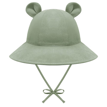 Baby Hats 0-6 Months Baby Boy Sun Hat Bear Ears Infant Sun Hat Beach Infant Hats For Girls Cute Infant Bucket Hat Green