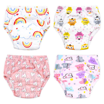 Potty Training Pants Girls 2T,3T,4T,Toddler Training Underwear For Baby Girls 4 Pack White 5T