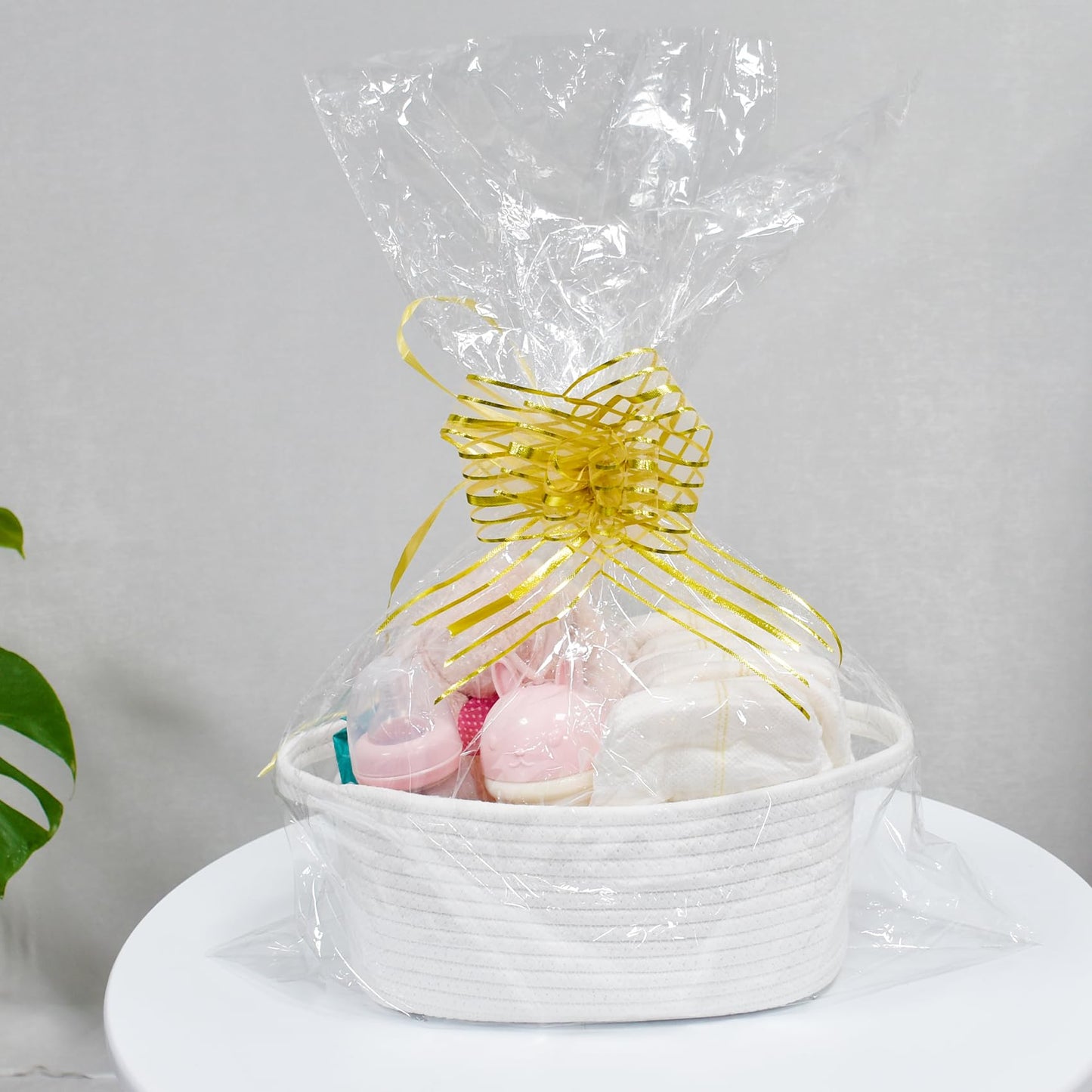 Abenkle Small White Basket, Soft Woven Storage Bins Baskets For Baby Cat And Dog Toys Organizer, Decorative Shelves Closet Organ