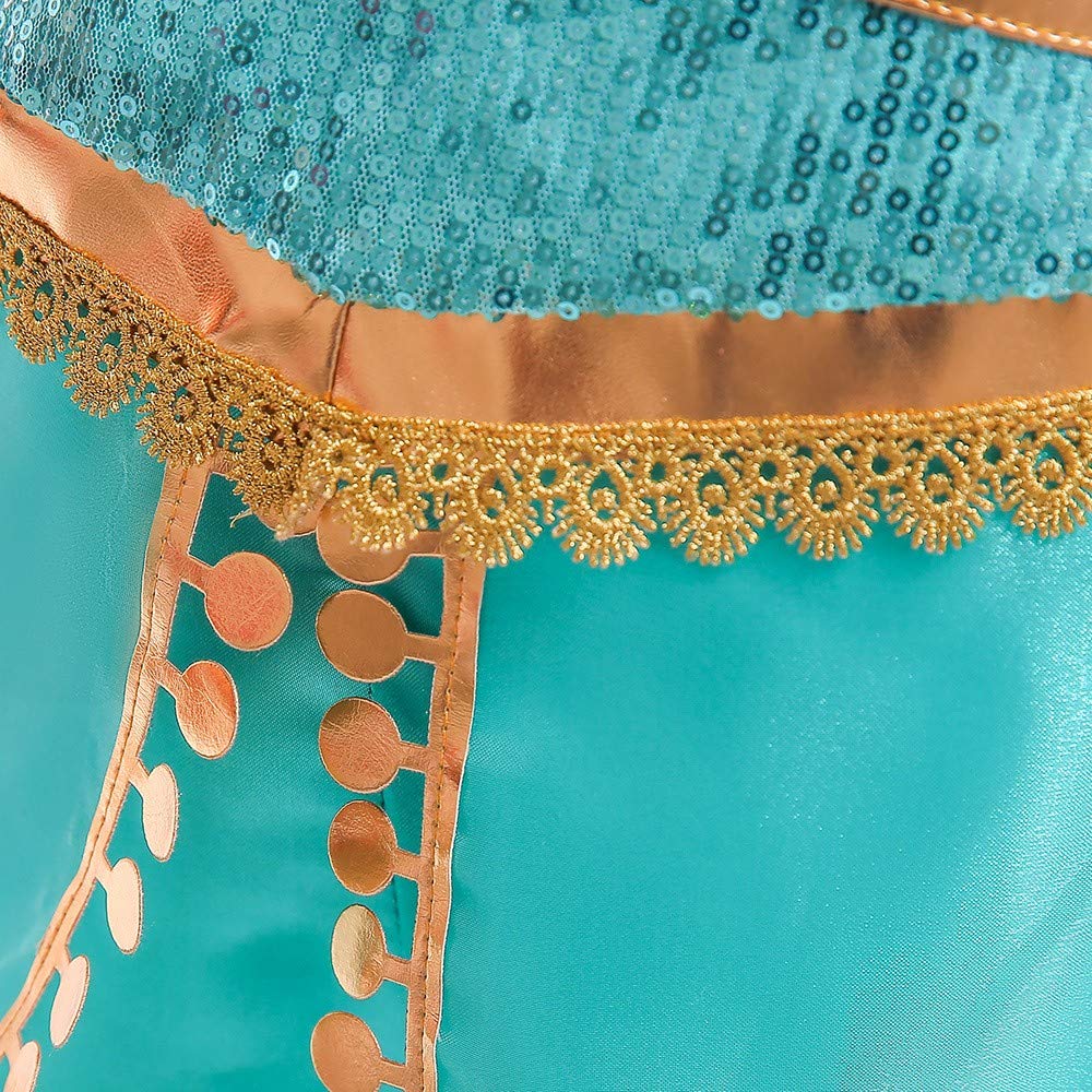 Dh Gorgeous Girls Princess Jasmine Fancy Costume Dress & Pants For Little Girls 5-6 Years