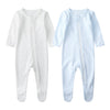 Owlivia Organic Cotton Baby Pajamas, Boys Girls 2 Pack Zip Front Sleep N Play, Footed Sleeper, Long Sleeve(12-18 Months, Whitebl