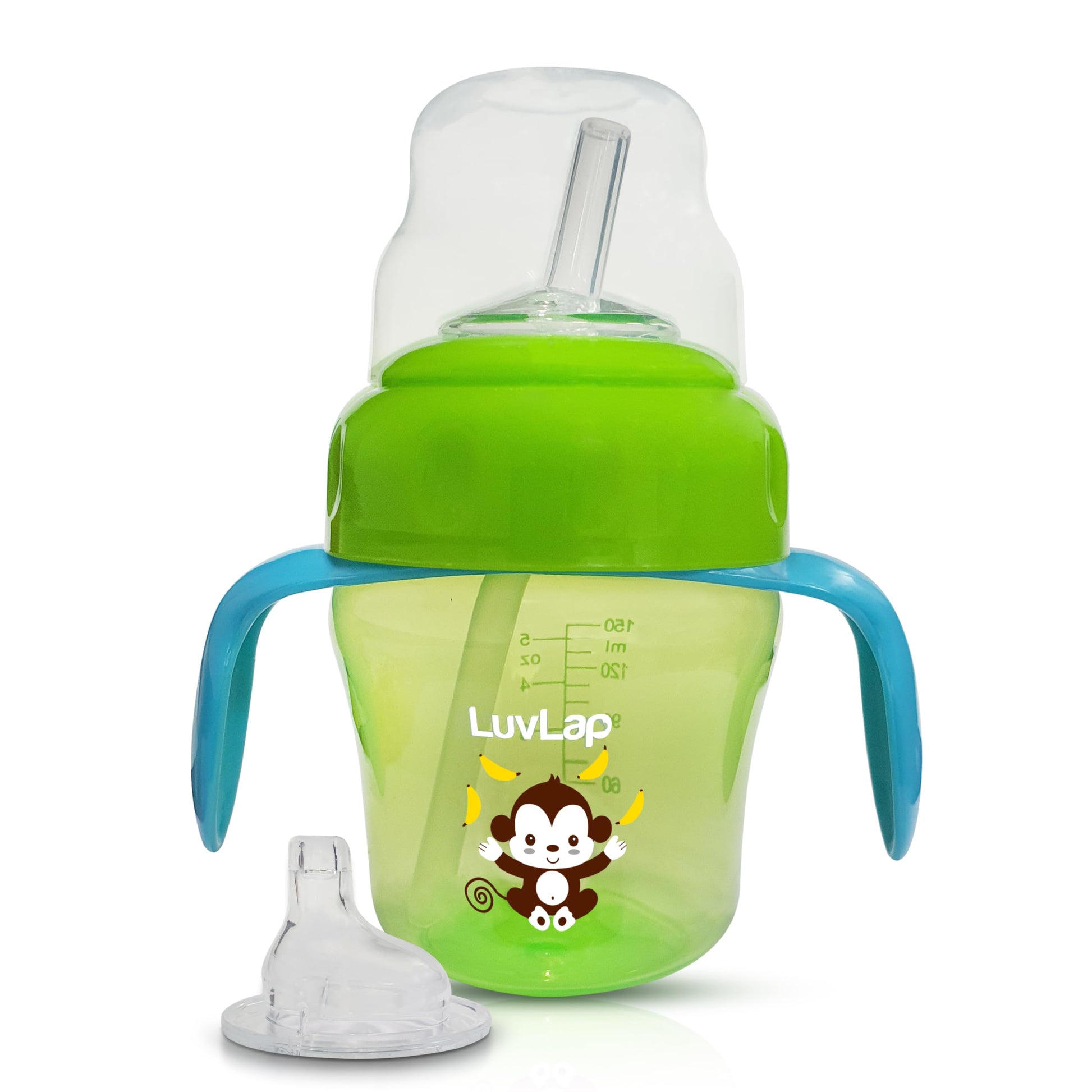 Luvlap Banana Time 150Ml Anti Spill, Interchangeable Sipper / Sippy Cup With Soft Silicone Spout And Straw Bpa Free, Training Cu
