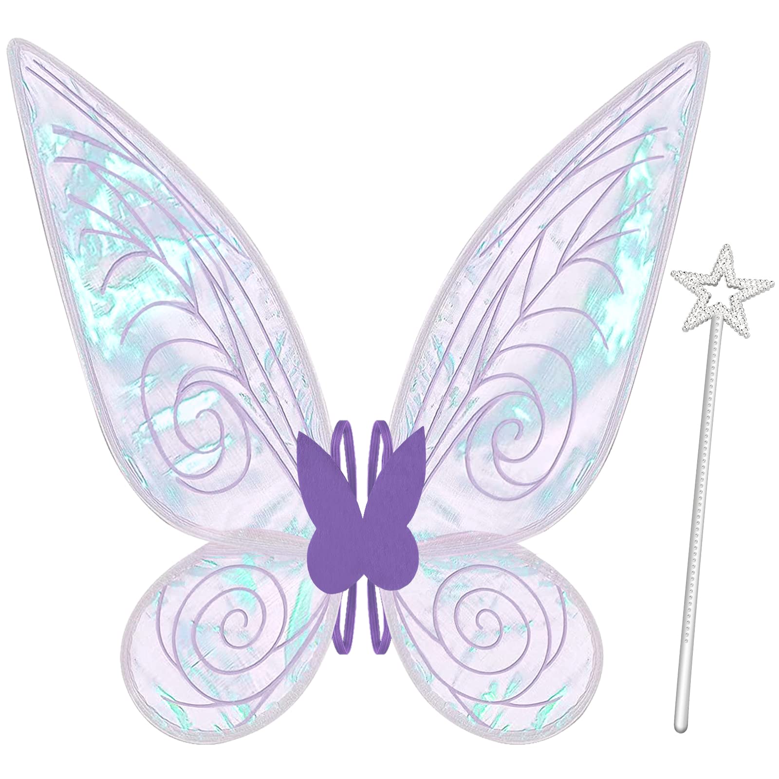 Fairy Wings For Adults,Butterfly Wings For Girls,Angel Wings,Fairy Costume For Women Halloween Dress Up Party Favor (Purple)