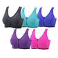 Yeyele 5 Pack Women Zip Front And Removable Pads Tank Top Racerback Sports Bra(5 Pack,Xl)
