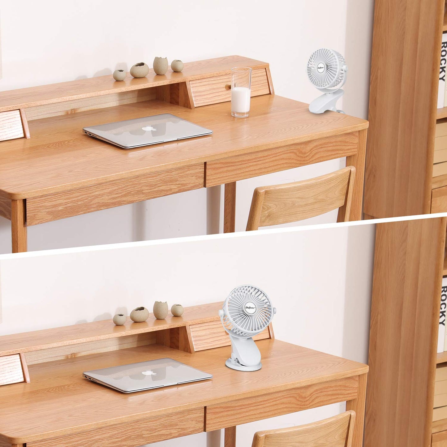 Skygenius Battery Operated Clip On Baby Stroller Fan (White)