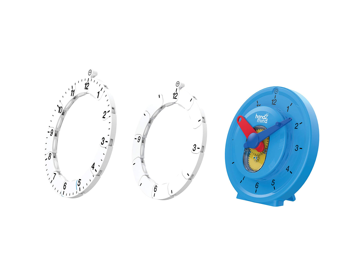 hand2mind Advanced NumberLine Clock, Telling Time Teaching Clock, Elapsed Time Clock, Analog Clock Learning for Kids, Middle Sch