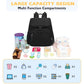 LORADI Large Capacity Diaper Bag Backpack with Stroller Buckle, Water-Resistant Travel Baby Bag with Insulated Pockets (Nylon, B