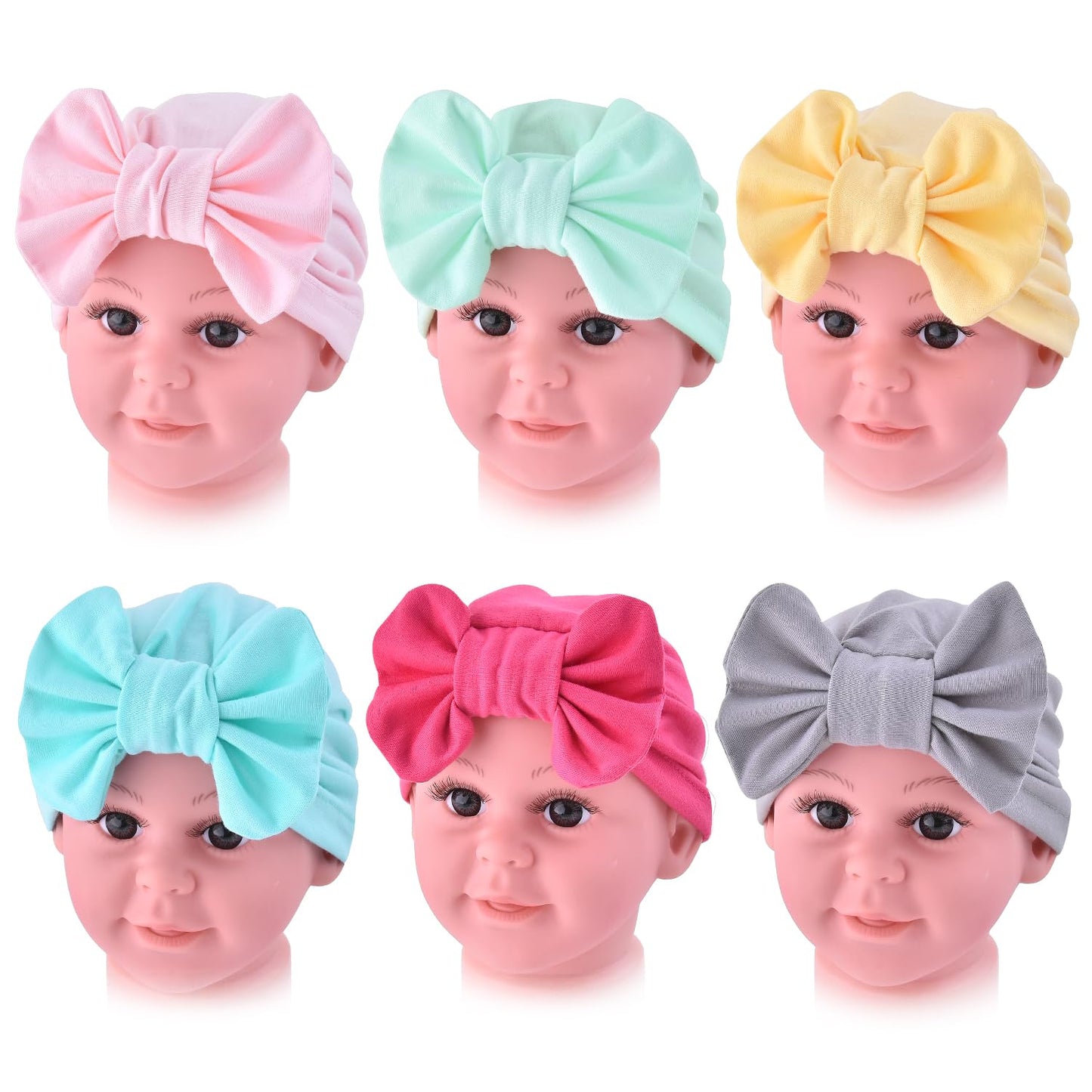 Wkjho Baby Turban Hat For Girl Boy 0-3 Years Old Infant Bow Head Wrap Soft Knotting Cap For Toddler Kids Babies