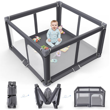 Foldable Baby Playpen - 50x50 Safety Play Yard for Babies & Toddlers - Indoor & Outdoor Use with Carry Bag - Collapsible, Portab