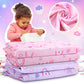 CroBlissful 2 Pcs Nap Mat Cover for Toddler Sheet 47 x 21 Inch Kids Nap Mat Covers Daycare Sewn in Flap Design Pastel Sleeping M