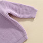Afunbaby Baby Girl Boy Knit Sweater Blouse Pullover Sweatshirt Warm Crewneck Long Sleeve Tops For Infant Toddler (Knitted-Purple