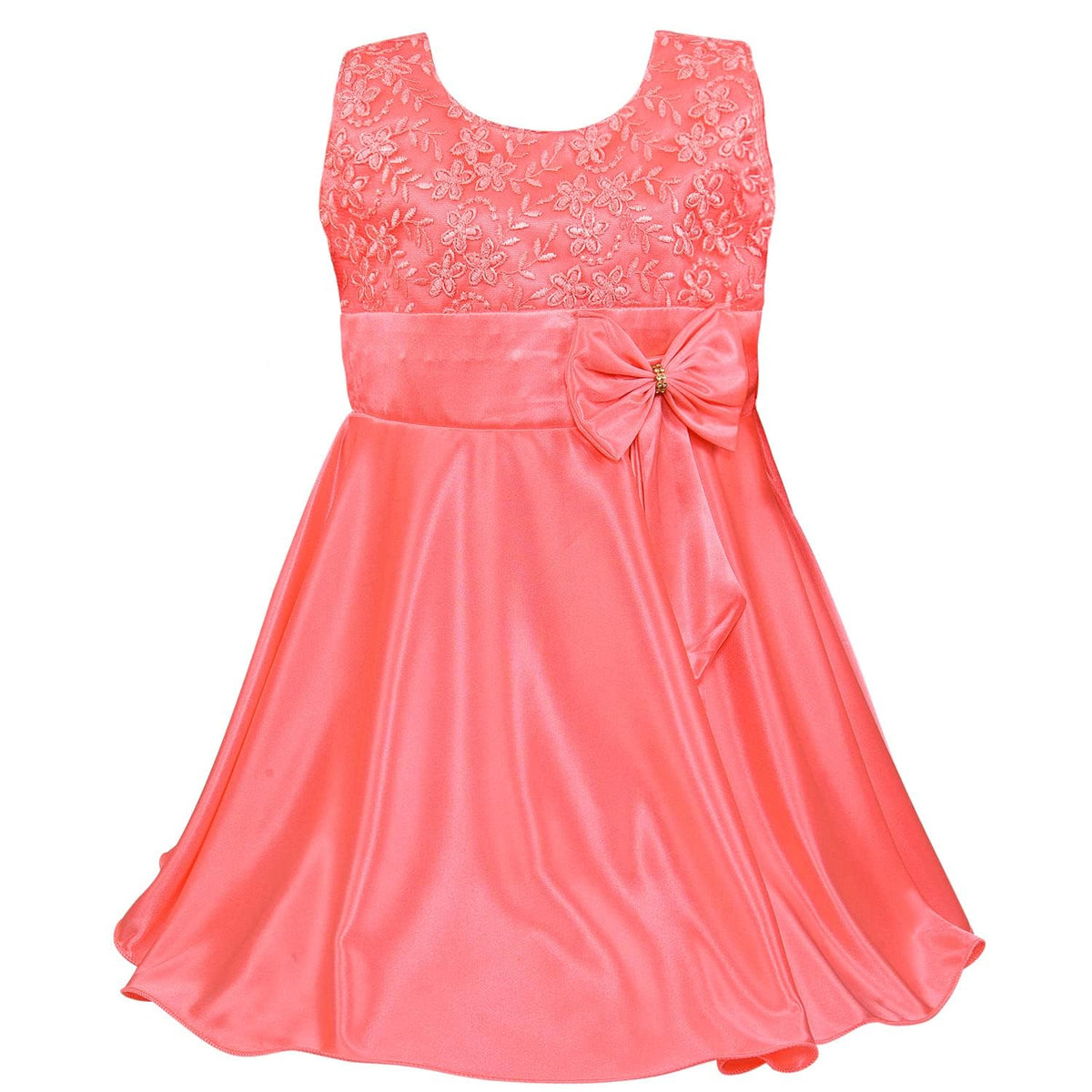 Wish Karo Baby Girls Dress (Fe2644Pch_Peach_12Yrs)
