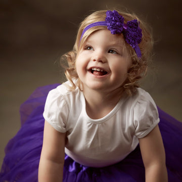 My Lello Girls Fabric Rose Bow Headbands 2 Pack (Ivory/White)