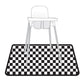 Bapronbaby Black Checkerboard Splash Mat - Waterproof Catch-All For Under High Chairs, Floors, Tables, Playtime Or Arts & Crafts