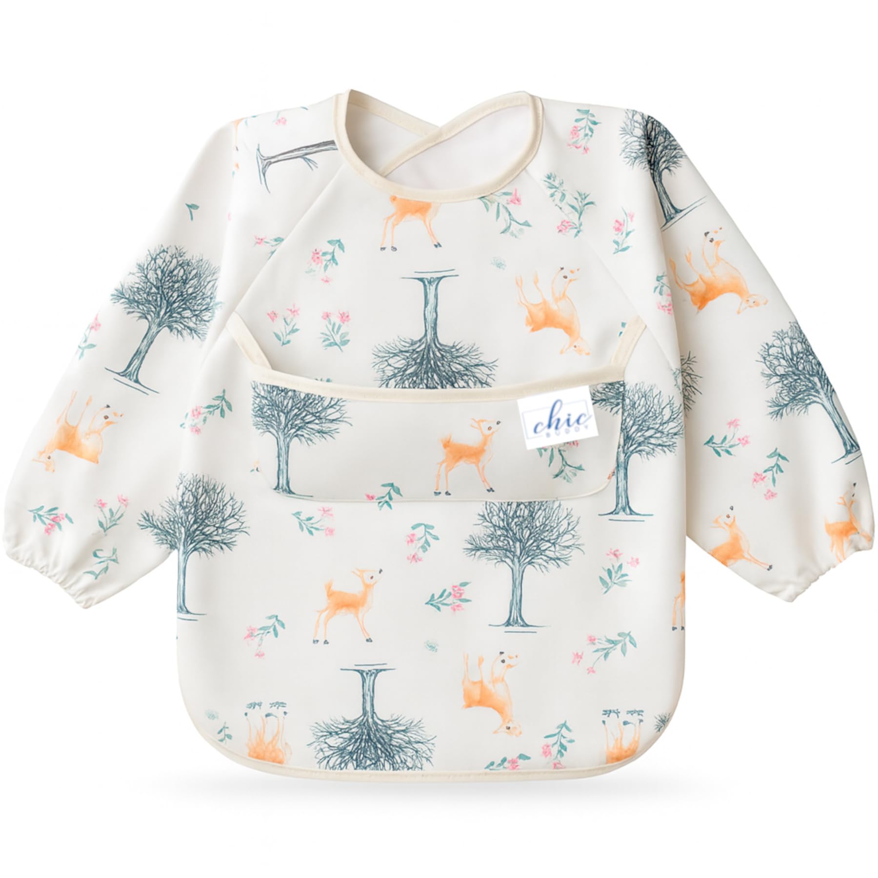 Chic Buddy Baby Long Sleeve Bib, Toddler ChildrenS LeakFree Bib With Sleeves, Washable/Lightweight/Wipeable (624 Months) Wate