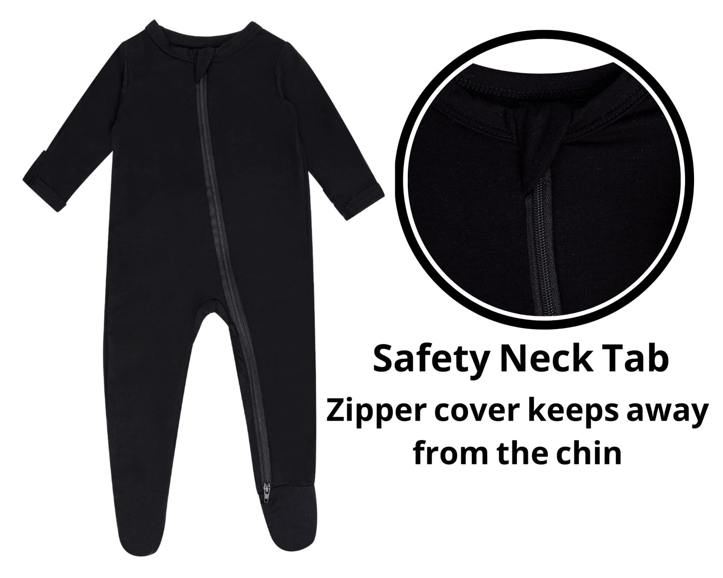 Guisby Baby Footed Pajamas With Mittens And Zippers, Rayon Made From Bamboo Long Sleeve Pjs 3Pack 3-6 Months