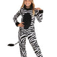 Girl'S Zebra Costume With Headband - Kid'S Zebra Jumpsuit - Child Safari Zoo Animal Halloween Costume Xl
