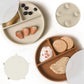 Moonkie Suction Plates for Baby | 100% Silicone BPA-Free Baby Plates with Lids and Food Cover | Divided Design | Microwave and D