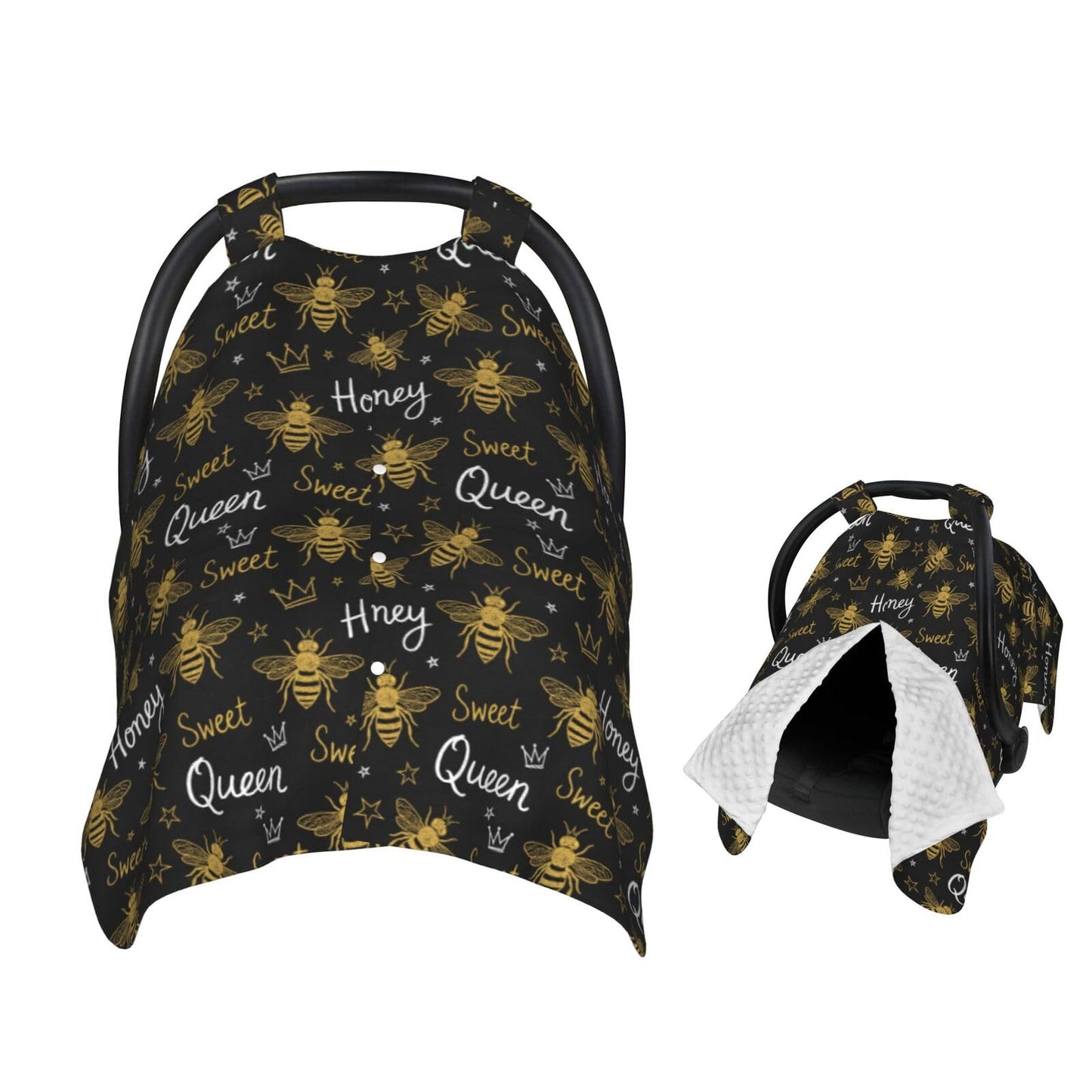 Muishi Honey Bees Baby Car Seat Canopy Nursing Cover for Newborn Car Seat Breastfeeding Covers Blanket Newborn Shower Gift