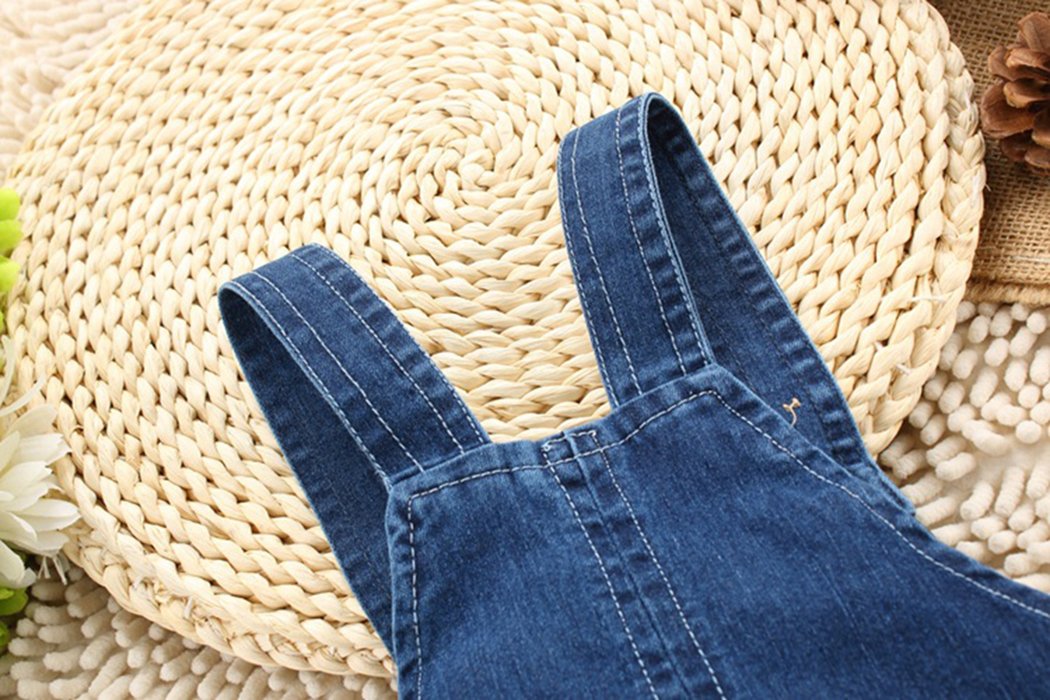 Kidscool Space Baby Boys/Girls Big Yellow Ears Cute Dog Summer Jeans Shortalls,Blue,6-12 Months