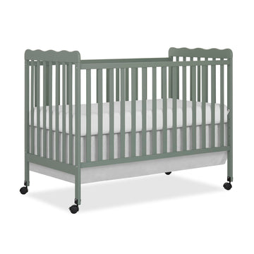 Dream On Me Carson Classic 3 in 1 Convertible Crib in Meadow Green, GreenGuard Gold & JPMA Certified Baby Crib, Comes with Locki