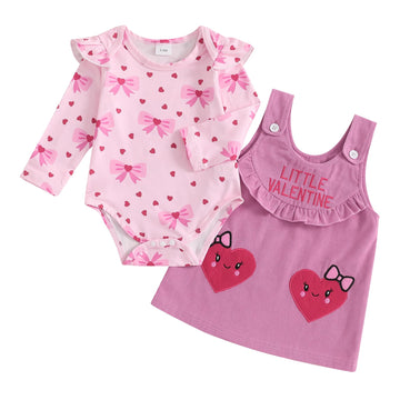 Socutebabe My First Valentine'S Day Baby Girl Outfit Newborn Onesie Romper Corduroy Skirt Lover Babe Dress Outfits Cloth (V Litt