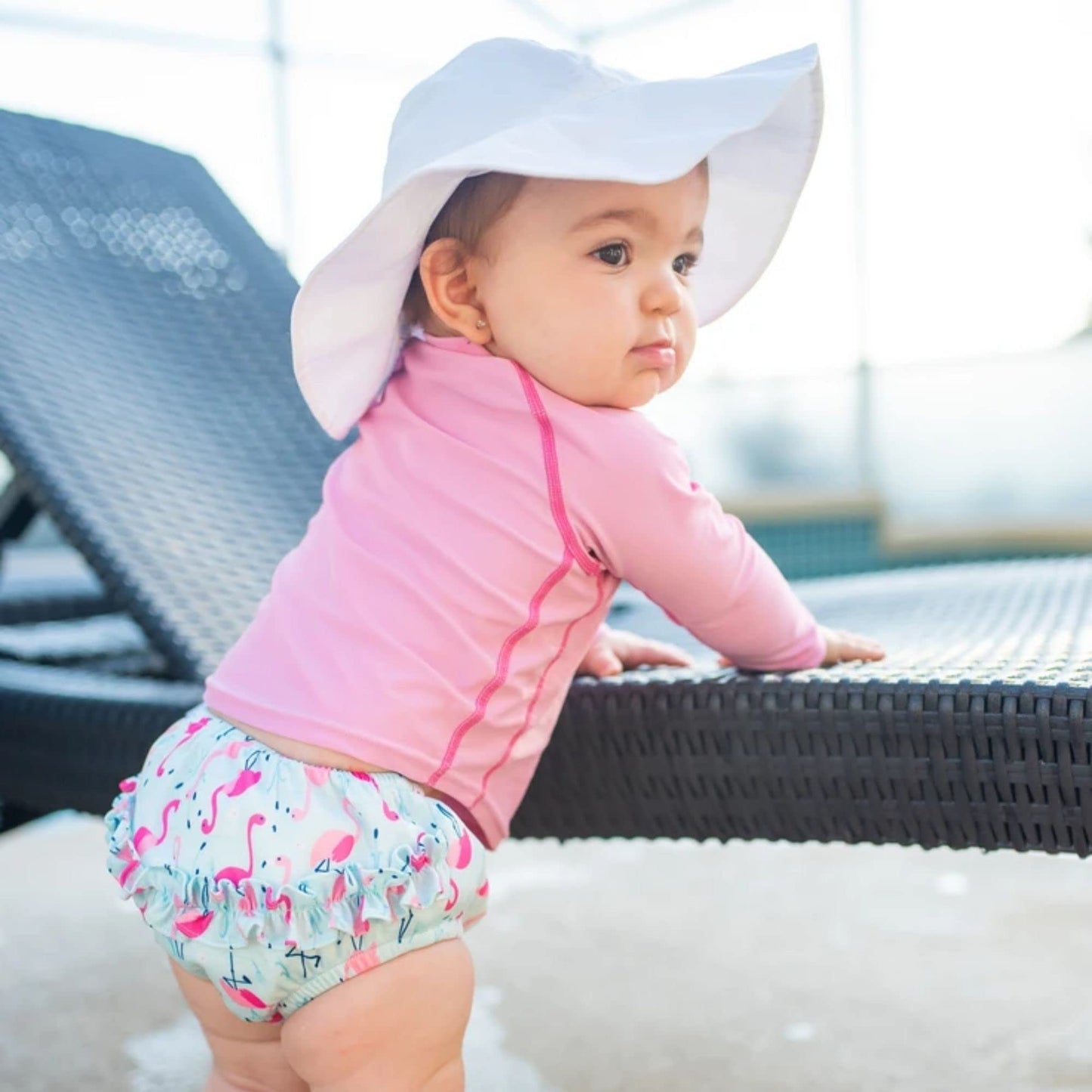 Green Sprouts Baby Long Sleeve Rashguard | All-Day Upf 50+ Sun Protection-Wet Or Dry, Light Pink, 18 Months