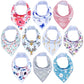 DiaperSquads 10-Pack Baby Bibs for Drooling and Teething, Bibs for Boys, Baby Girl - Solid Cotton Baby Drool Bibs (Girly)