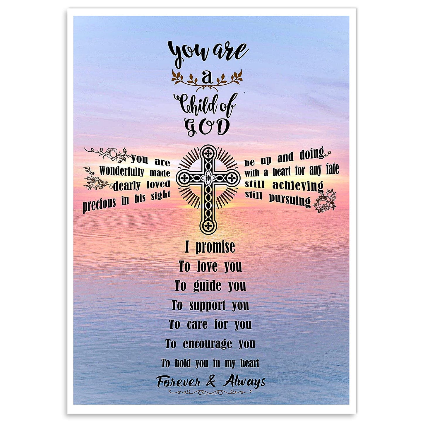 Kullder Baptism Gift For Baby Boy Or Girl Personalized Baptism Frame Godchild Praying Gift 5X7 Double Frame For Christening Show
