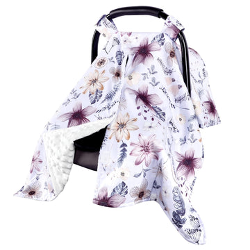 Jundetye Baby Car Seat Cover, Peekaboo Opening Winter Car Seat Canopy For Baby Girls Boys, Mom Nursing Breastfeeding Covers, Bla